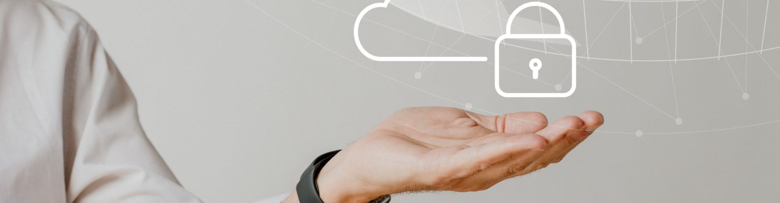 Hand holding cloud system with data protection